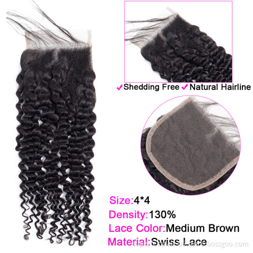 Top Grade wholesale Vendors10A  3 Bundles With Closure 4*4 Lace Area Afro Kinky Curl Frontal 100% RAW Hair Waving